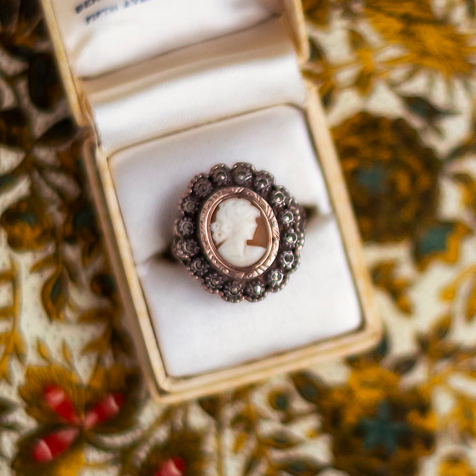 Cameo & Marcasite Ring c1920