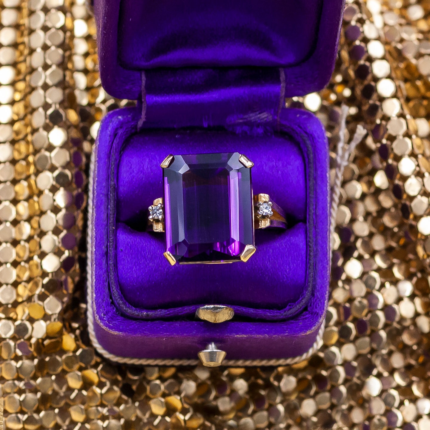 Russian Amethyst Cocktail Ring c1940