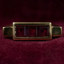 Modernist Gold Garnet Ring