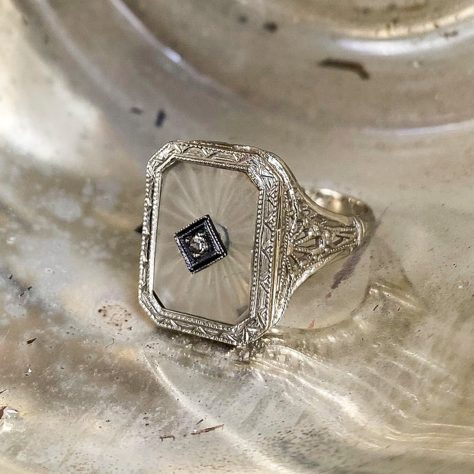 Camphor Glass Ring c1920