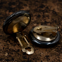 Georgian Gold and Hematite Button Earrings