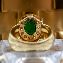 Emerald & Diamond Shield Ring c1980