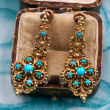 Victorian Revival Turquoise Earrings c1950