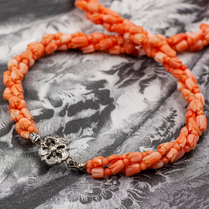 Coral Twist Necklace c1950