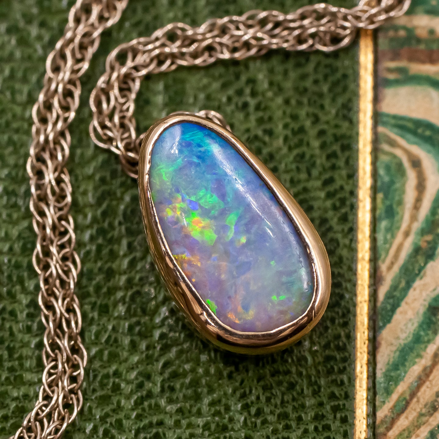 Fine Bezel-set Opal Pendant