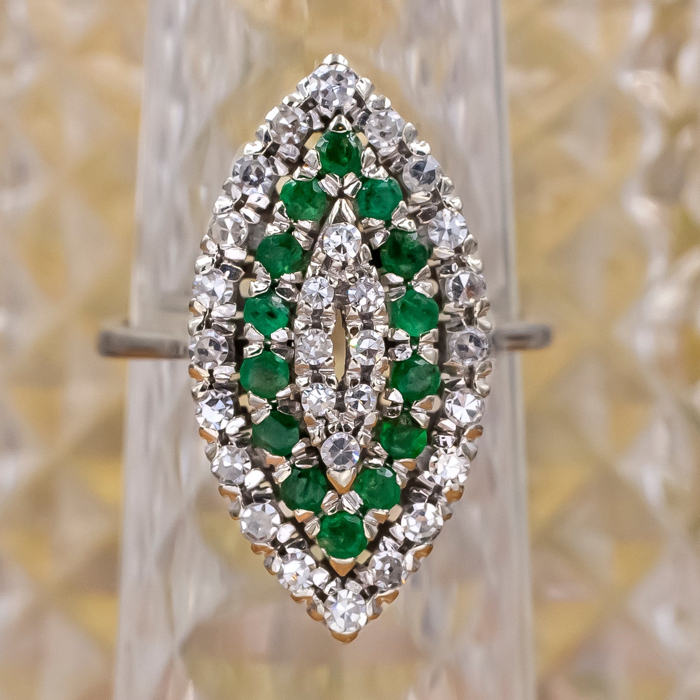 Emerald and Diamond Navette c1950