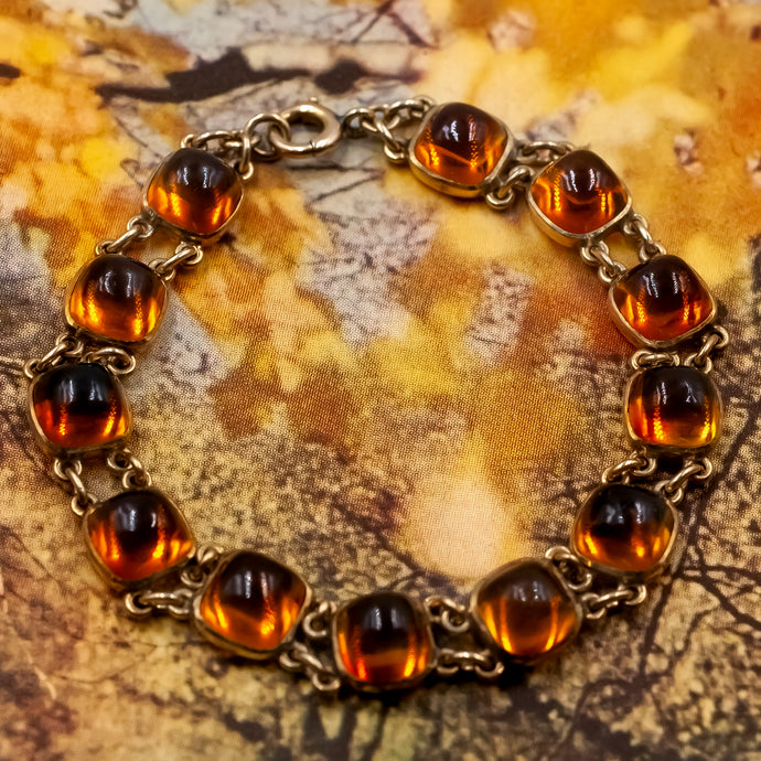 Madeira Citrine Cabochon Bracelet c1940