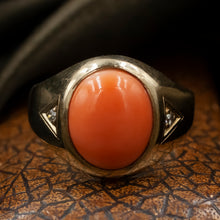 Coral and Diamond Ring c1930