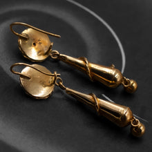 Gold Baton Drop Earrings c1910