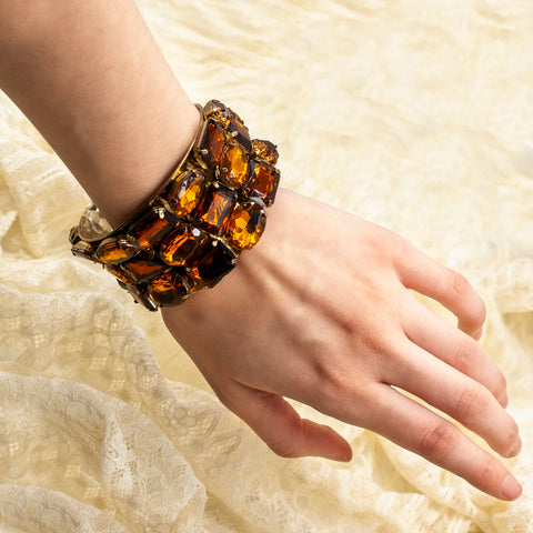 Amber Glass Runway Cuff c1980