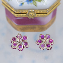 Mid-century Ruby and Diamond Stud Earrings