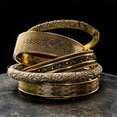 Pinchbeck Cannetille Bangle c1855