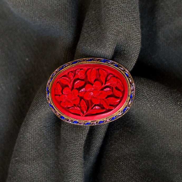 Cinnabar Brooch