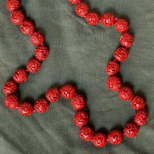 Vintage Cinnabar Bead Necklace