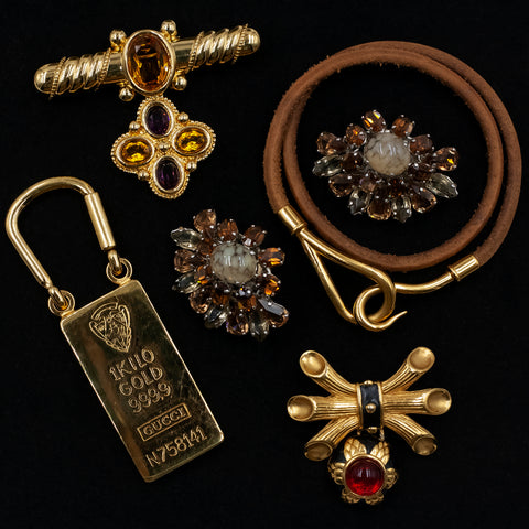 Glass Gem Brooch by Nina Ricci c1980