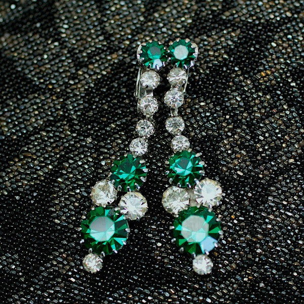 Circa 1960 Kramer Rhinestone Earrings