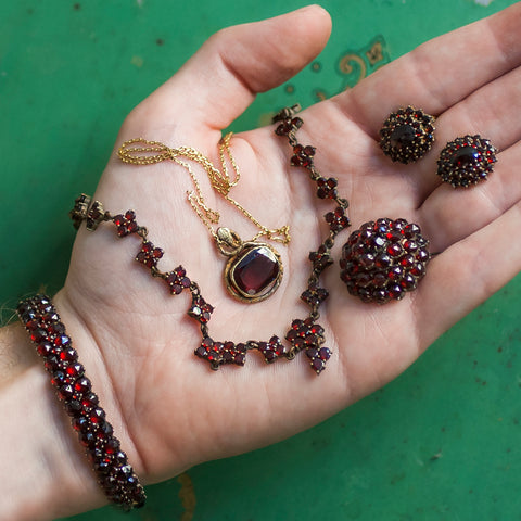 Bohemian Garnet Brooch c1860