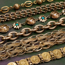 Gold Bead and Link Bracelet c1980