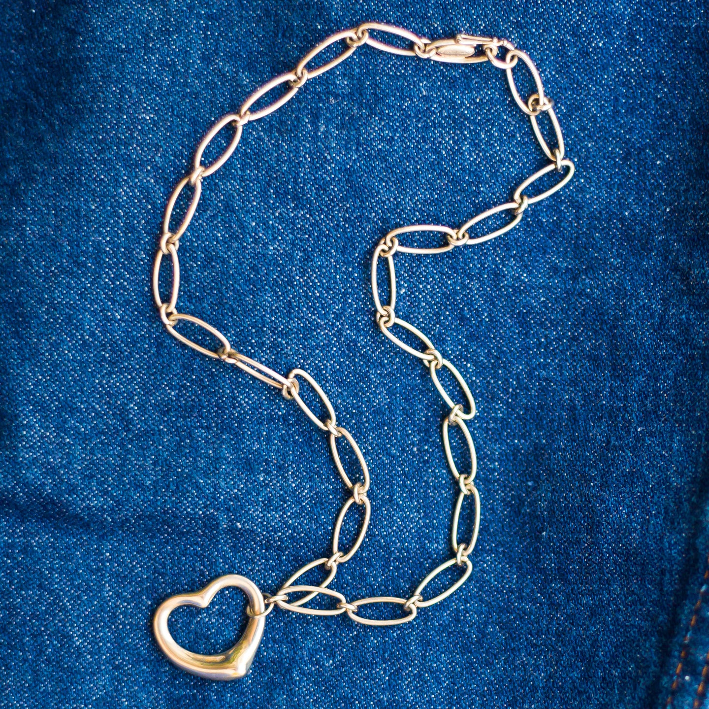 Rare Sterling Chain & Heart by Paloma Picasso for Tiffany & Co.