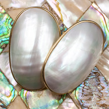 Oblong Mabé Pearl Earrings c1980