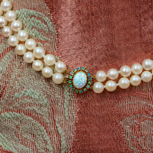 Pearl Necklace with Opal Clasp c1980