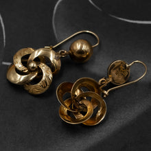 Gold Pinwheel Earrings c1910