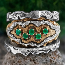 Handmade Brutalist Emerald Ring c1965