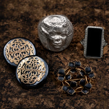 Georgian Gold and Hematite Button Earrings